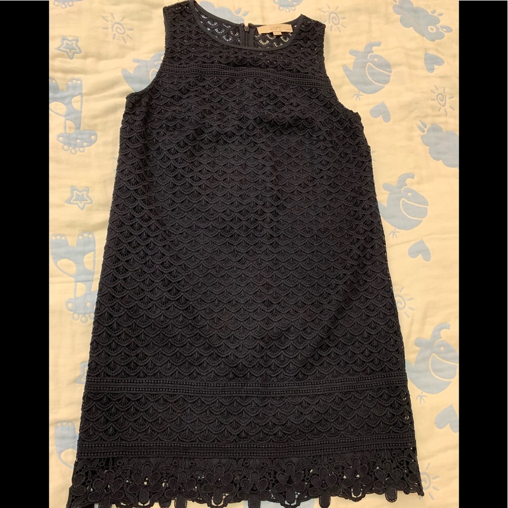 Ann Taylor LOFT Fan sleeveless Lace Shift Dress